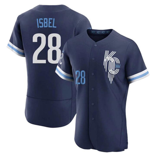 KC.Royals #28 Kyle Isbel Player Royal Home Limited Elite Baseball Jerseys