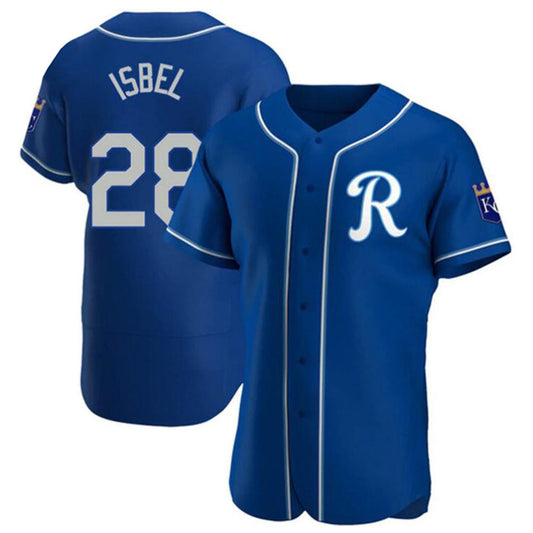 KC.Royals #28 Kyle Isbel Player Navy Home Limited Elite Baseball Jerseys