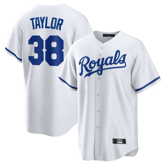 KC.Royals #38 Josh Taylor Player White Home Replica Baseball Jerseys