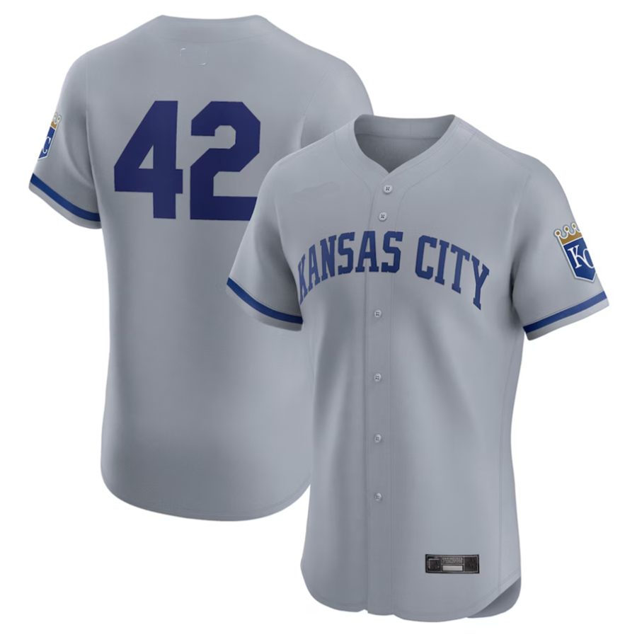 KC.Royals #42 Player White Home Replica Baseball Jerseys