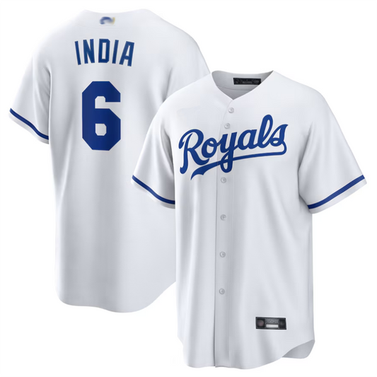 KC.Royals #6 Jonathan India Player White Home Replica Baseball Jerseys