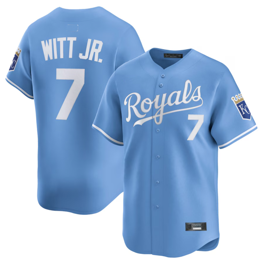 KC.Royals #7 Bobby Witt Jr. Player Light Blue Limited Baseball Jerseys