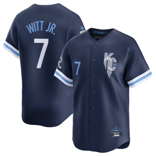 KC.Royals #7 Bobby Witt Jr. Player Navy City Connect Limited Baseball Jerseys