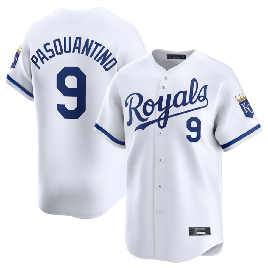 KC.Royals #9 Vinnie Pasquantino Player White Home Limited Baseball Jerseys