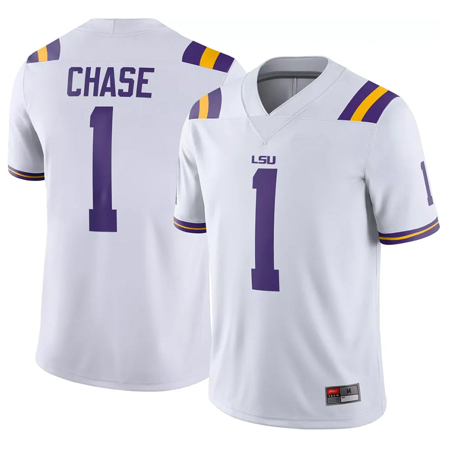 L.Tigers #1 Ja'Marr Chase Player White Alumni Replica Game College Jerseys