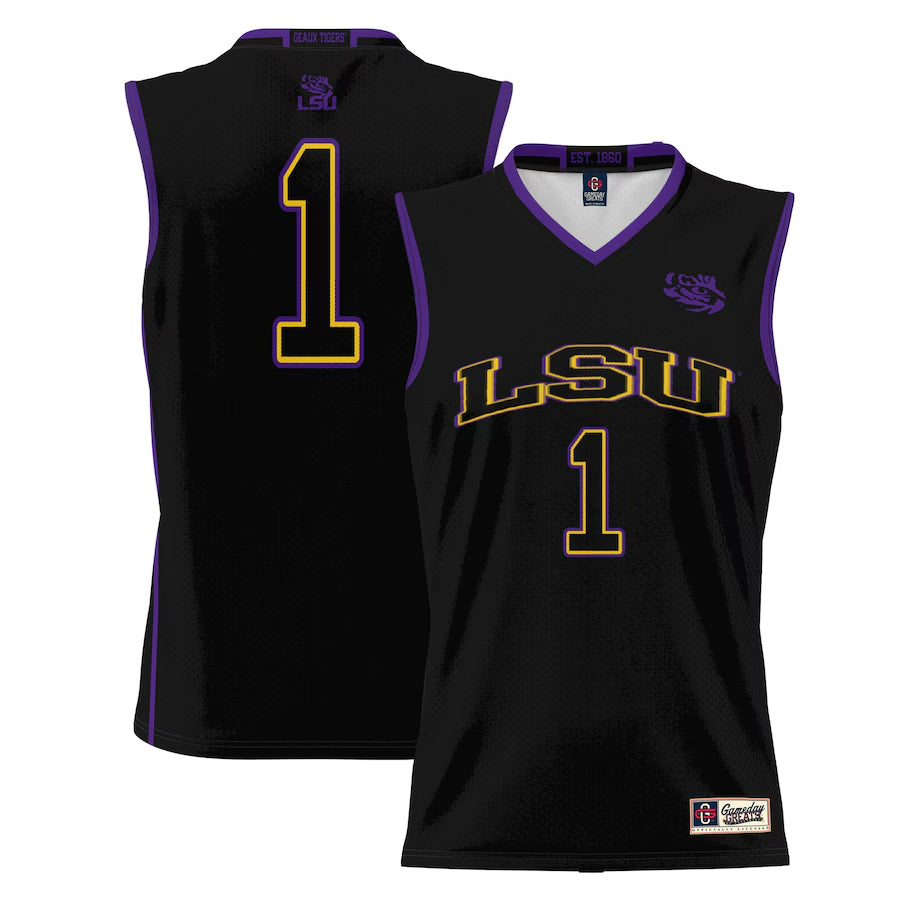 L.Tigers #1 Player Black Lightweight Game Basketball Jerseys