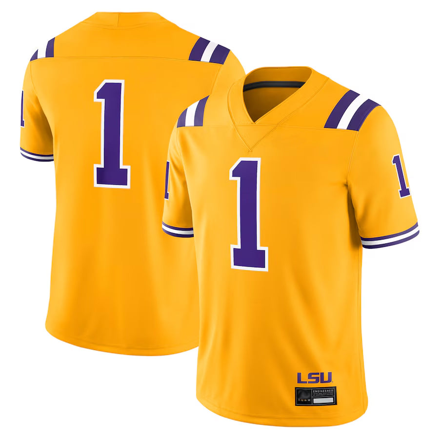 L.Tigers #1 Player Gold Replica Game College Jerseys