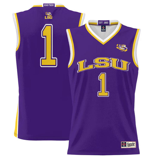 L.Tigers #1 Player Purple Lightweight Game Basketball Jerseys