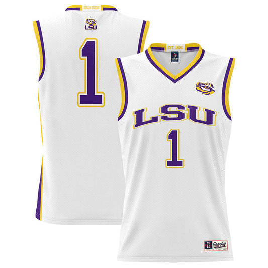 L.Tigers #1 Player White Lightweight Game Basketball Jerseys