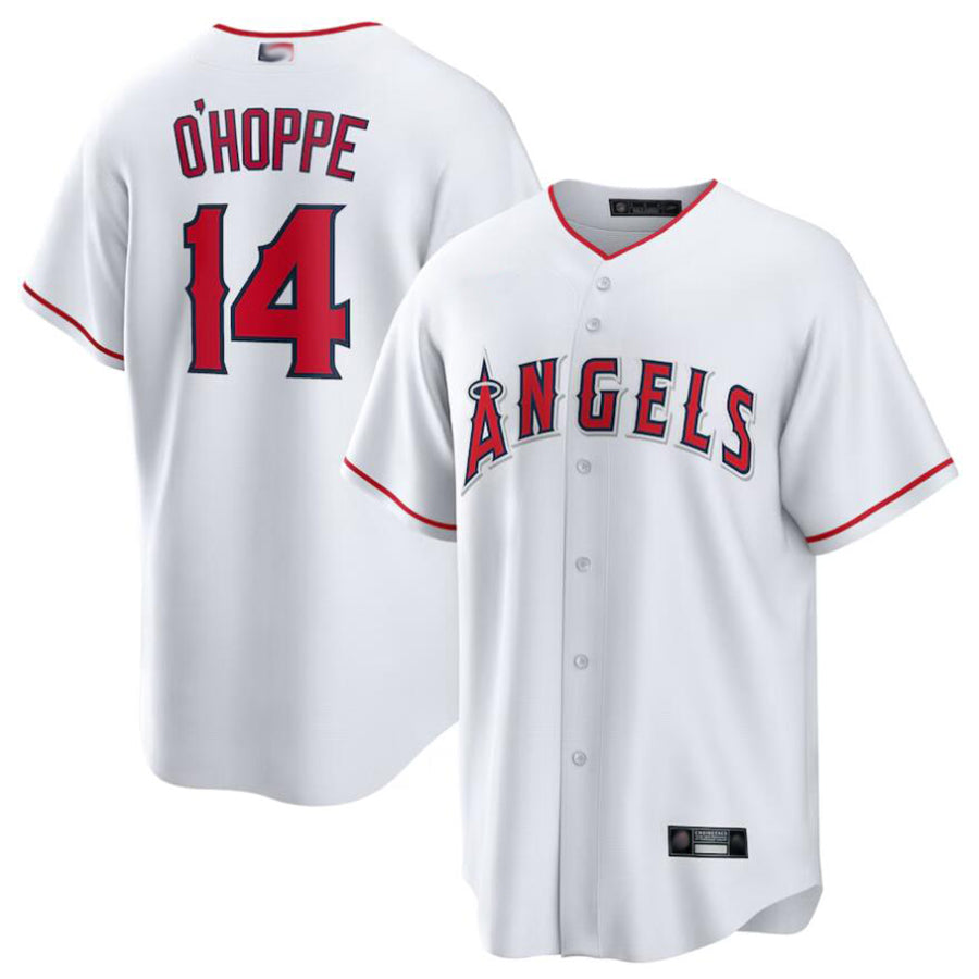 LA.Angels #14 Logan O'Hoppe Player White Home Replica Baseball Jerseys
