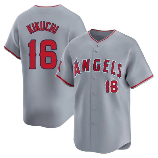 LA.Angels #16 Yusei Kikuchi Player Gray Home Replica Baseball Jerseys