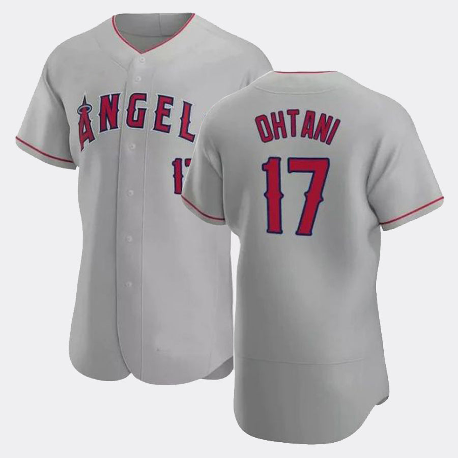 LA.Angels #17 Shohei Ohtani Player Gray Road Elite Baseball Jerseys