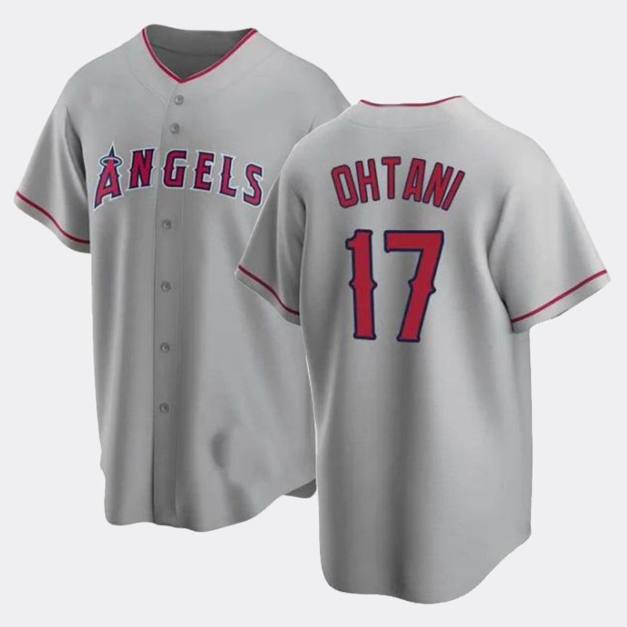 LA.Angels #17 Shohei Ohtani Player Gray Road Game Baseball Jerseys