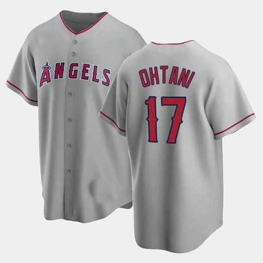 LA.Angels #17 Shohei Ohtani Player Gray Road Game Baseball Jerseys