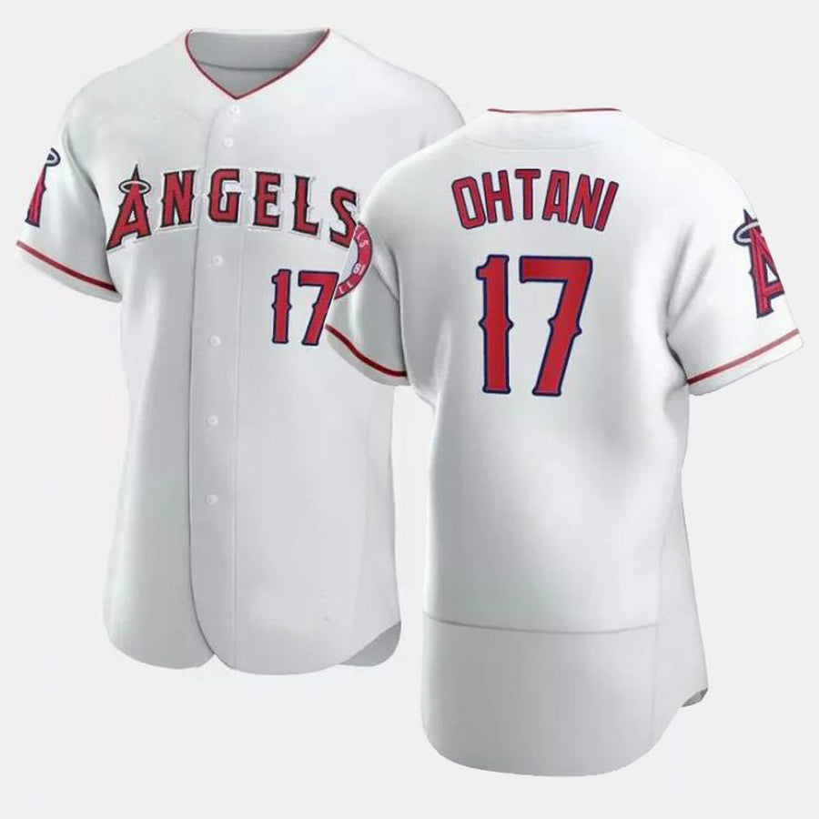 LA.Angels #17 Shohei Ohtani Player White Elite Baseball Jerseys