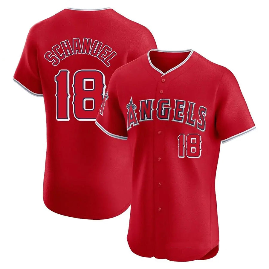 LA.Angels #18 Nolan Schanuel Player Red Home Limited Elite Baseball Jerseys