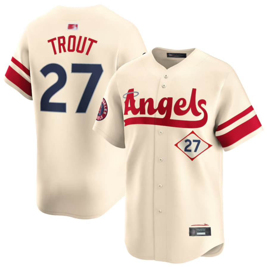 LA.Angels #27 Mike Trout Player City Connect Limited Baseball Jerseys