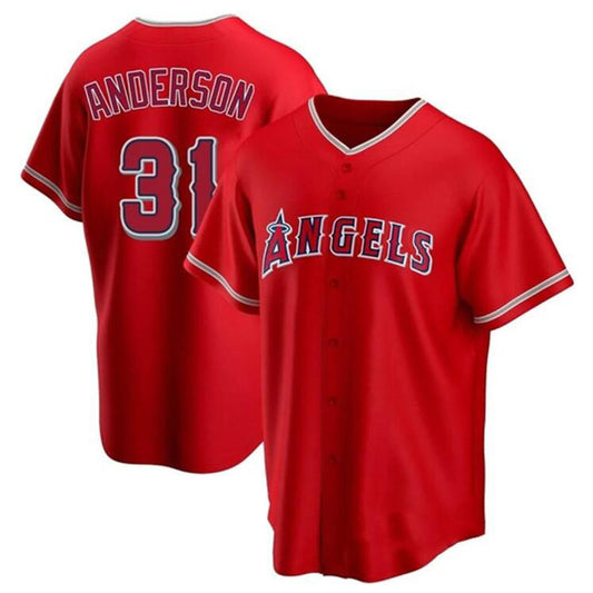 LA.Angels #31 Tyler Anderson Player Red Home Replica Baseball Jerseys