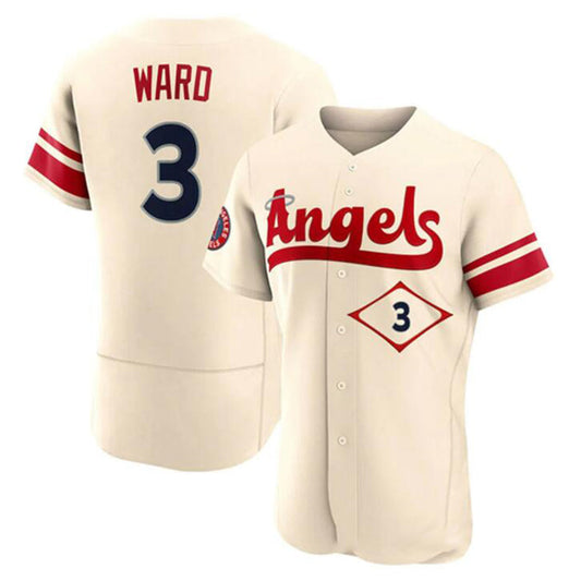 LA.Angels #3 Taylor Ward Player Cream Home Limited Elite Baseball Jerseys