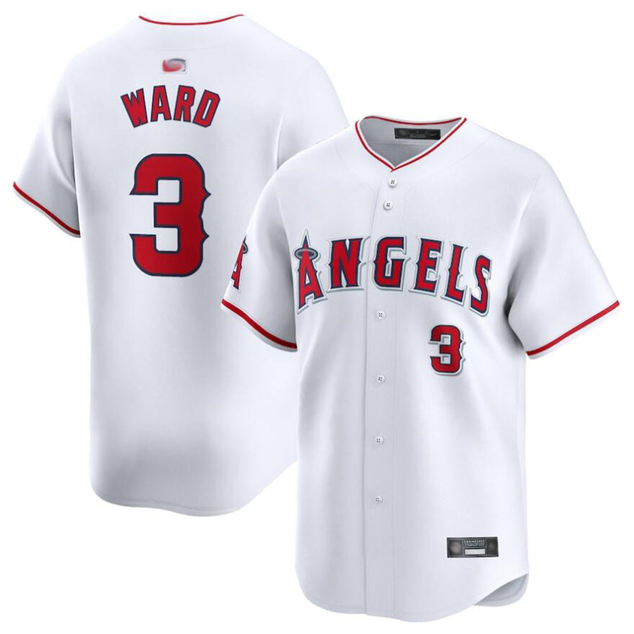 LA.Angels #3 Taylor Ward Player White Home Limited Baseball Jerseys