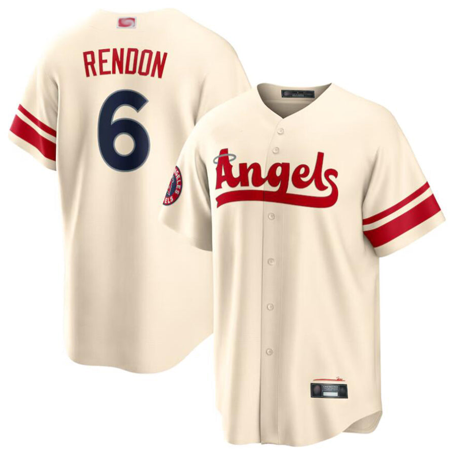 LA.Angels #6 Anthony Rendon Player Cream City Connect Replica Baseball Jerseys
