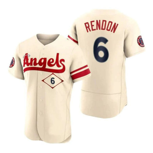 LA.Angels #6 Anthony Rendon Player Cream Stitched City Connect Baseball Jerseys