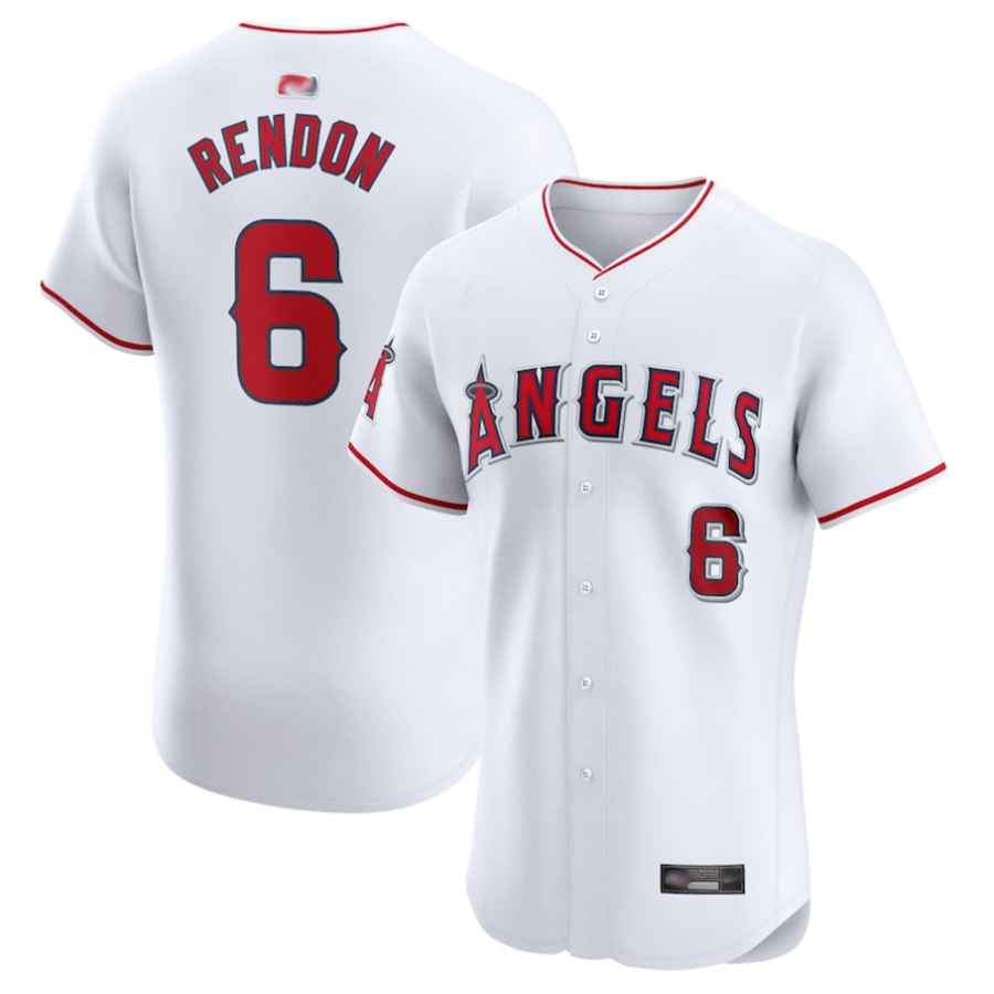 LA.Angels #6 Anthony Rendon Playre White Home Elite Baseball Jerseys