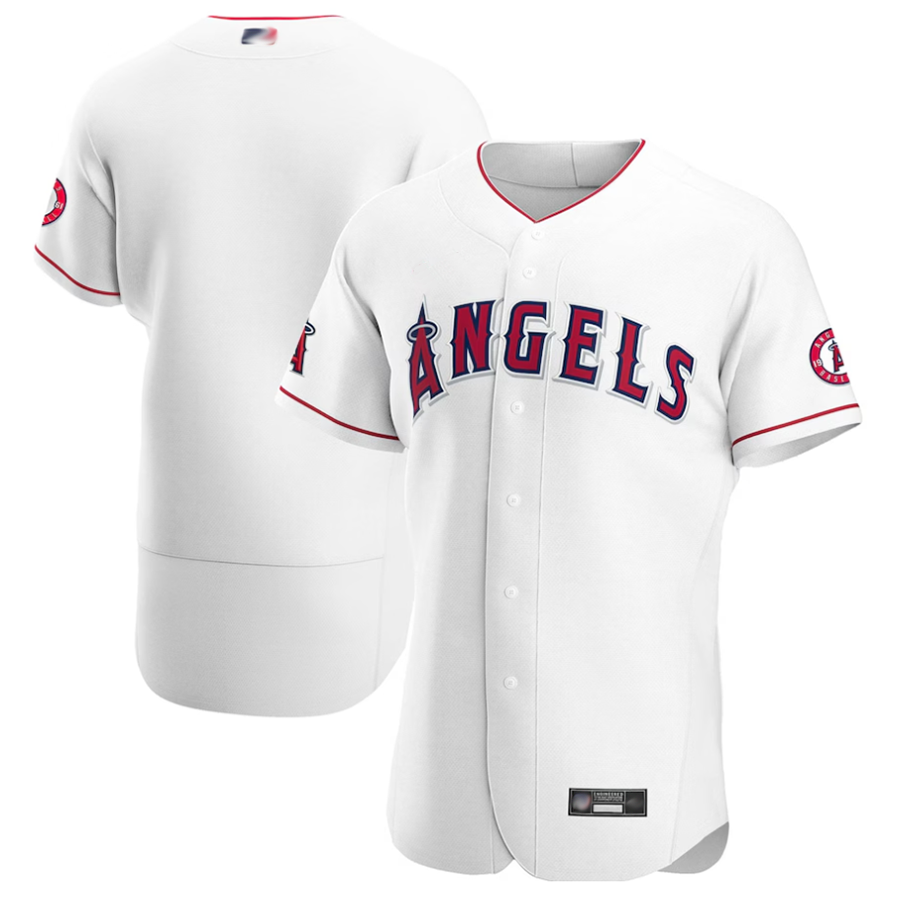 LA.Angels Blank Player White Home Elite Baseball Jerseys