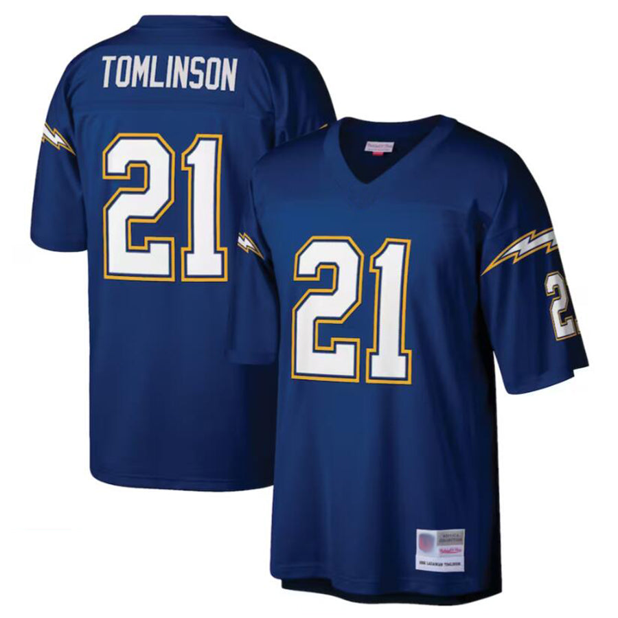 #21 LaDainian Tomlinson Player LA.Chargers Mitchell & Ness Navy Retired Legacy Replica Football Jerseys
