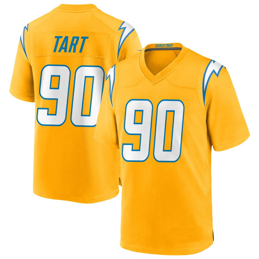 LA.Chargers #90 Teair Tart Player Gold Alternate Power Game Football Jerseys