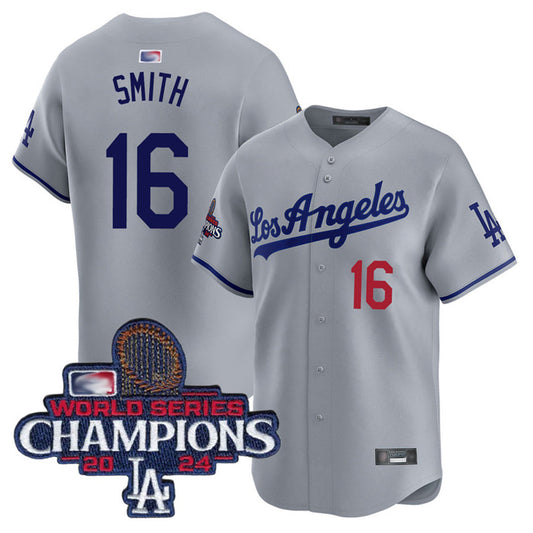 LA.Dodgers #16 Will Smith Player Road Limited World Series Champions Baseball Jerseys