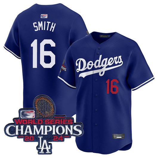 LA.Dodgers #16 Will Smith Player Royal Limited World Series Champions Baseball Jerseys