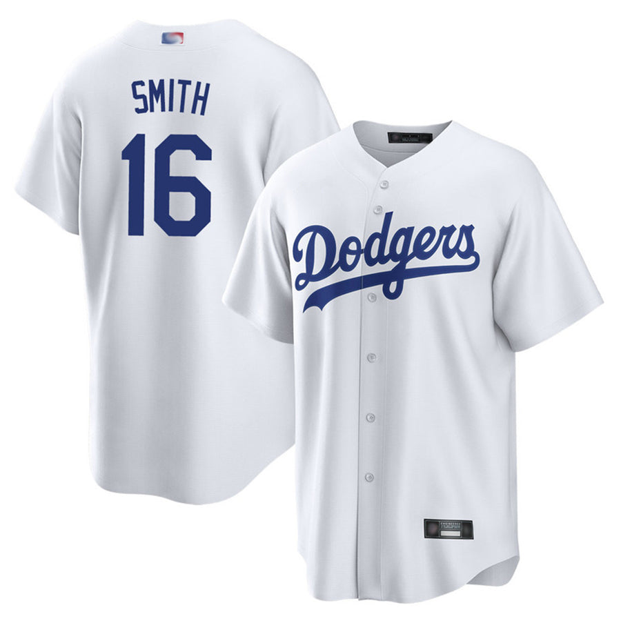 LA.Dodgers #16 Will Smith Player White Home Replica Baseball Jerseys