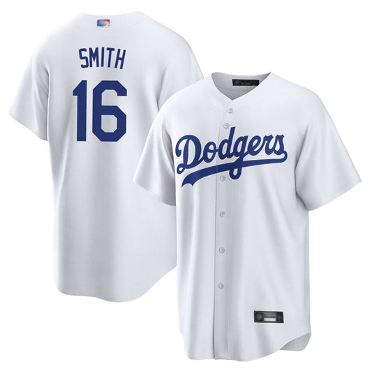 LA.Dodgers #16 Will Smith Player White Home Replica Baseball Jerseys