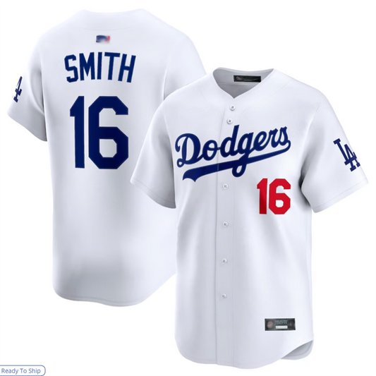 LA.Dodgers #16 Will Smith Player White Limited Baseball Jerseys