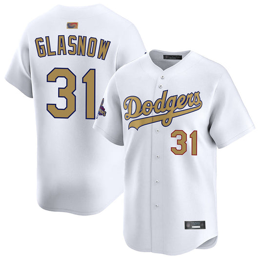LA.Dodgers #31 Tyler Glasnow Player Gold Home Limited Baseball Jerseys