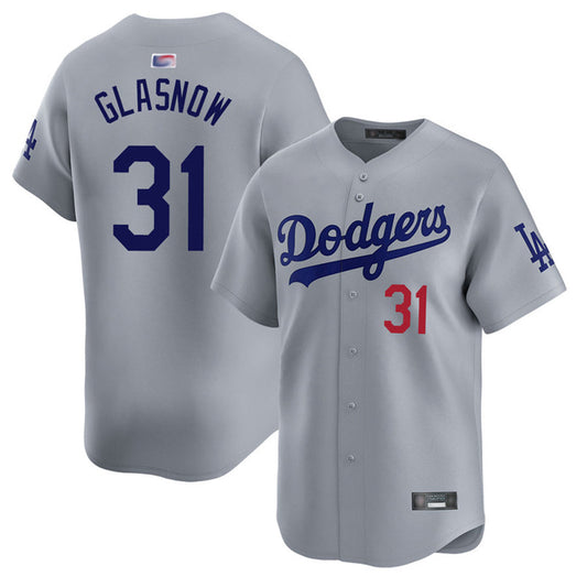 LA.Dodgers #31 Tyler Glasnow Player Gray Road Home Limited Baseball Jerseys