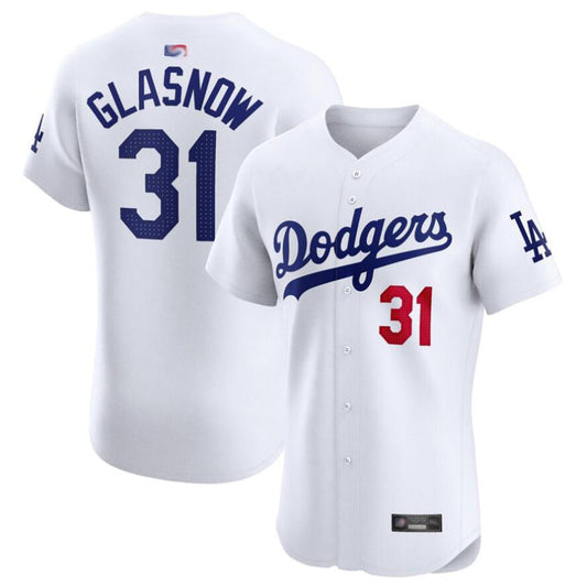 LA.Dodgers #31 Tyler Glasnow Player White Home Limited Elite Baseball Jerseys