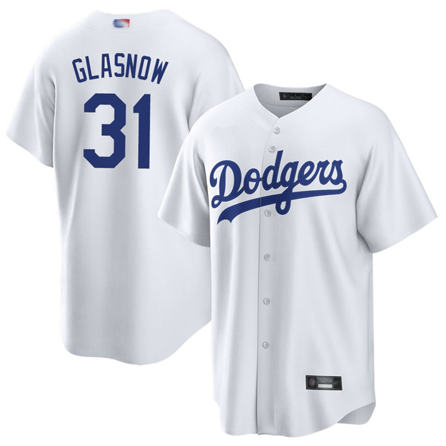 LA.Dodgers #31 Tyler Glasnow Player White Home Replica Baseball Jerseys