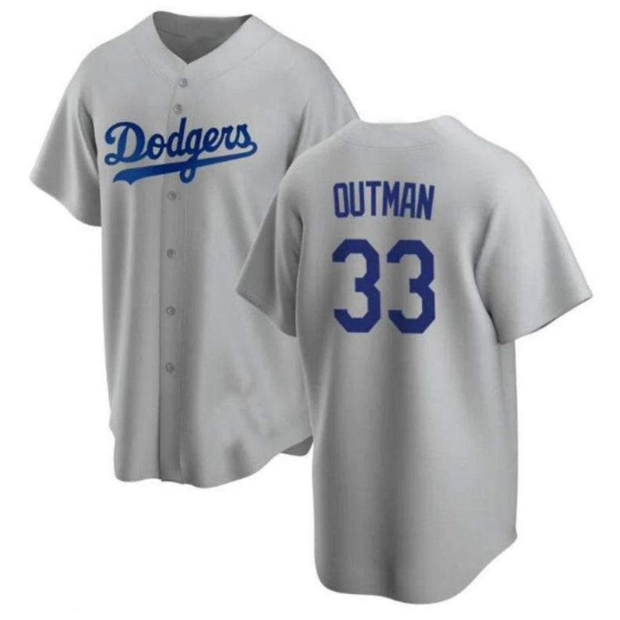LA.Dodgers #33 James Outman Player Gray Replica Baseball Jerseys