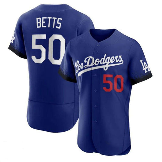 LA.Dodgers #50 Mookie Betts Player City Connect  Royal Elite Baseball Jerseys