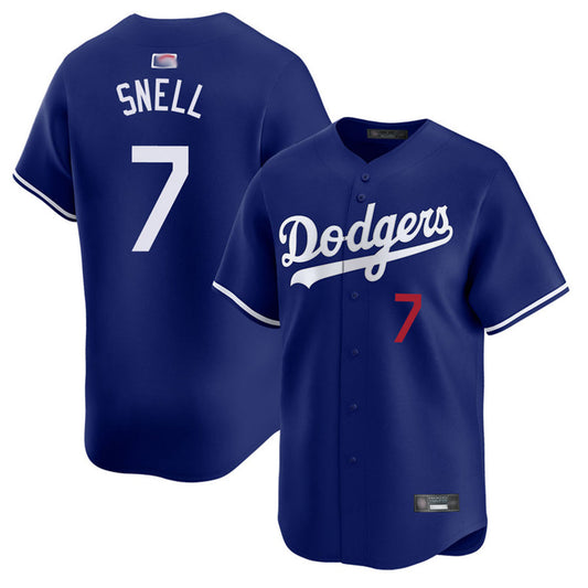 LA.Dodgers #7 Blake Snell Player Royal Home Replica Baseball Jerseys