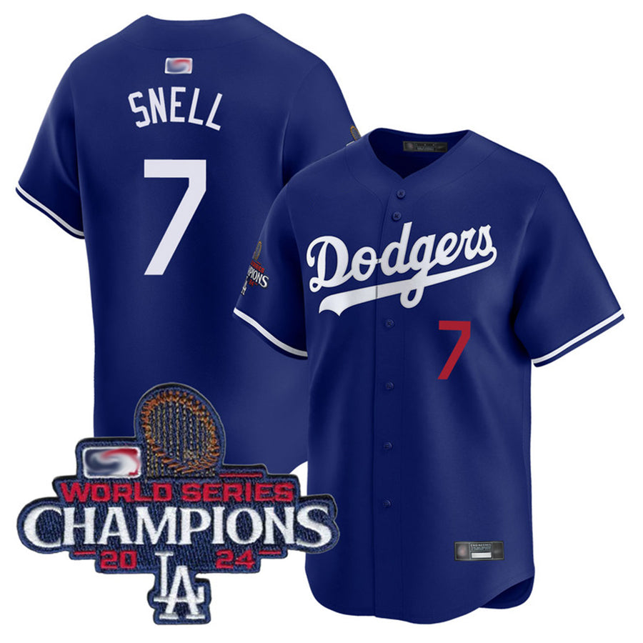 LA.Dodgers #7 Blake Snell Player Royal Limited World Series Champions Baseball Jerseys