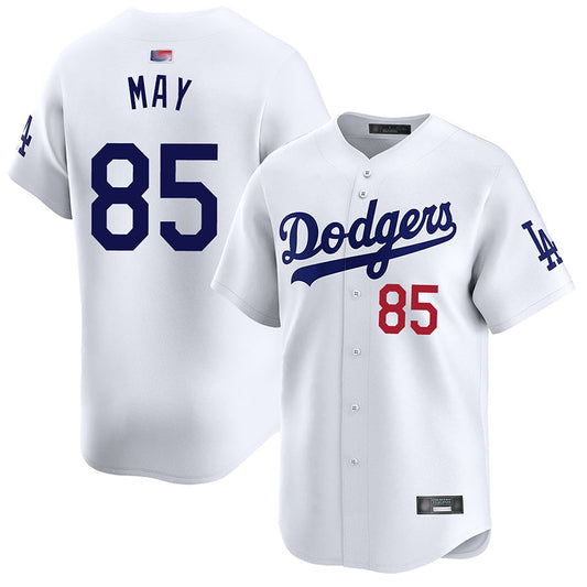LA.Dodgers #85 Dustin May Player White Home Limited Baseball Jerseys