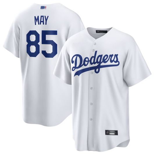 LA.Dodgers #85 Dustin May Player White Home Replica Baseball Jerseys