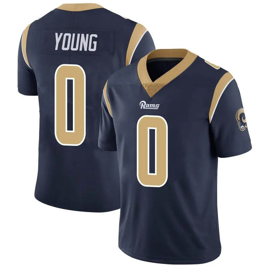 LA.Rams #0 Byron Young Player Navy Vapor Limited Football Jerseys