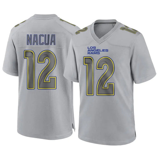 LA.Rams #12 Puka Nacua Player Gray Atmosphere Fashion Game Football Jerseys