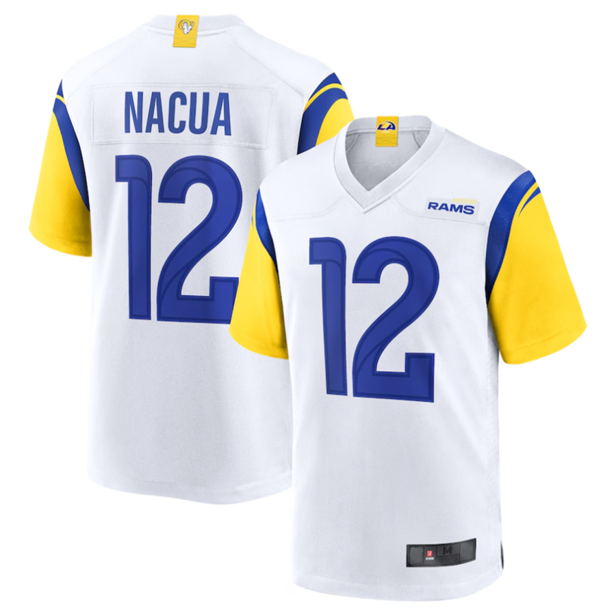 LA.Rams #12 Puka Nacua White Game Player Jersey American Stitched Football Jerseys
