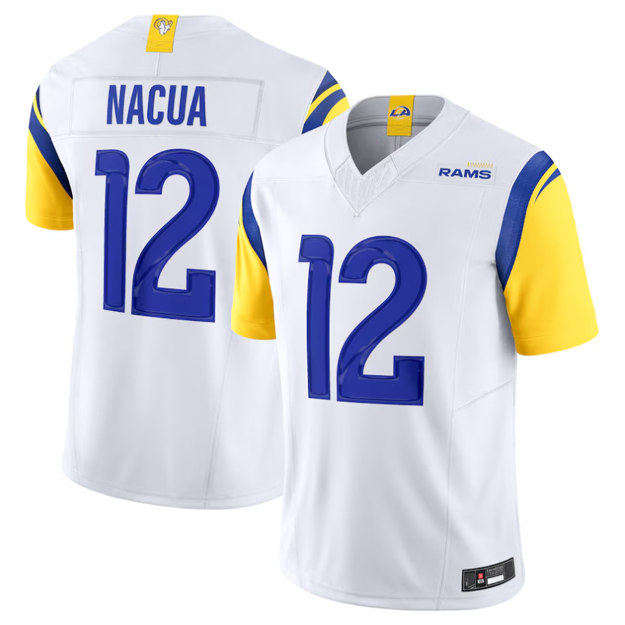LA.Rams #12 Puka Nacua White Vapor F.U.S.E. Limited Player Football Jerseys