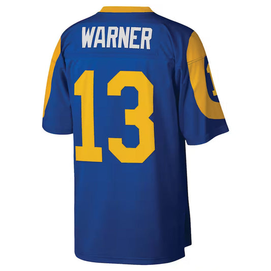 LA.Rams #13 Kurt Warner Player Royal Mitchell & Ness Legacy Football Jerseys